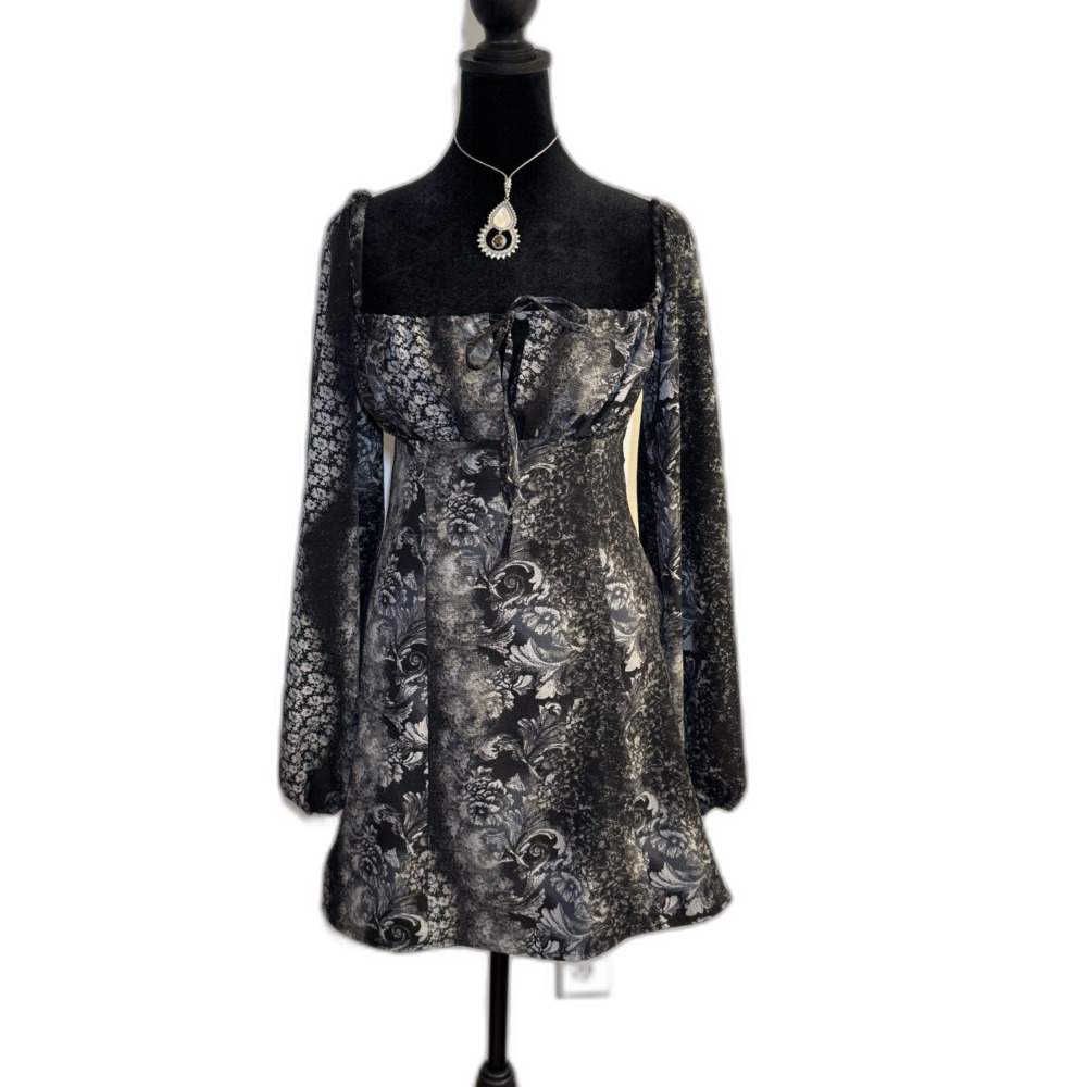 Urban Outfitters Vivienne Printed Long Sleeve Mini Dress